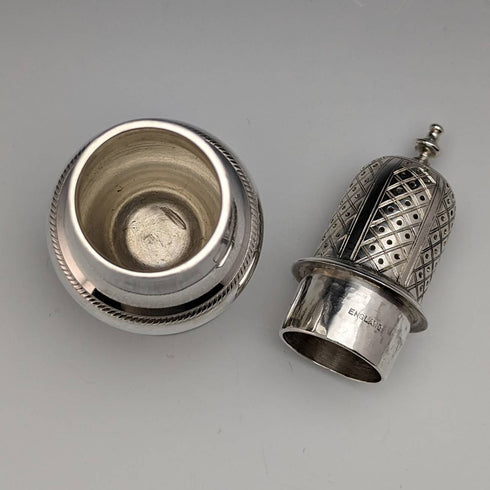 1946 British Vintage Sterling Silver Pepperette Seasoning Container